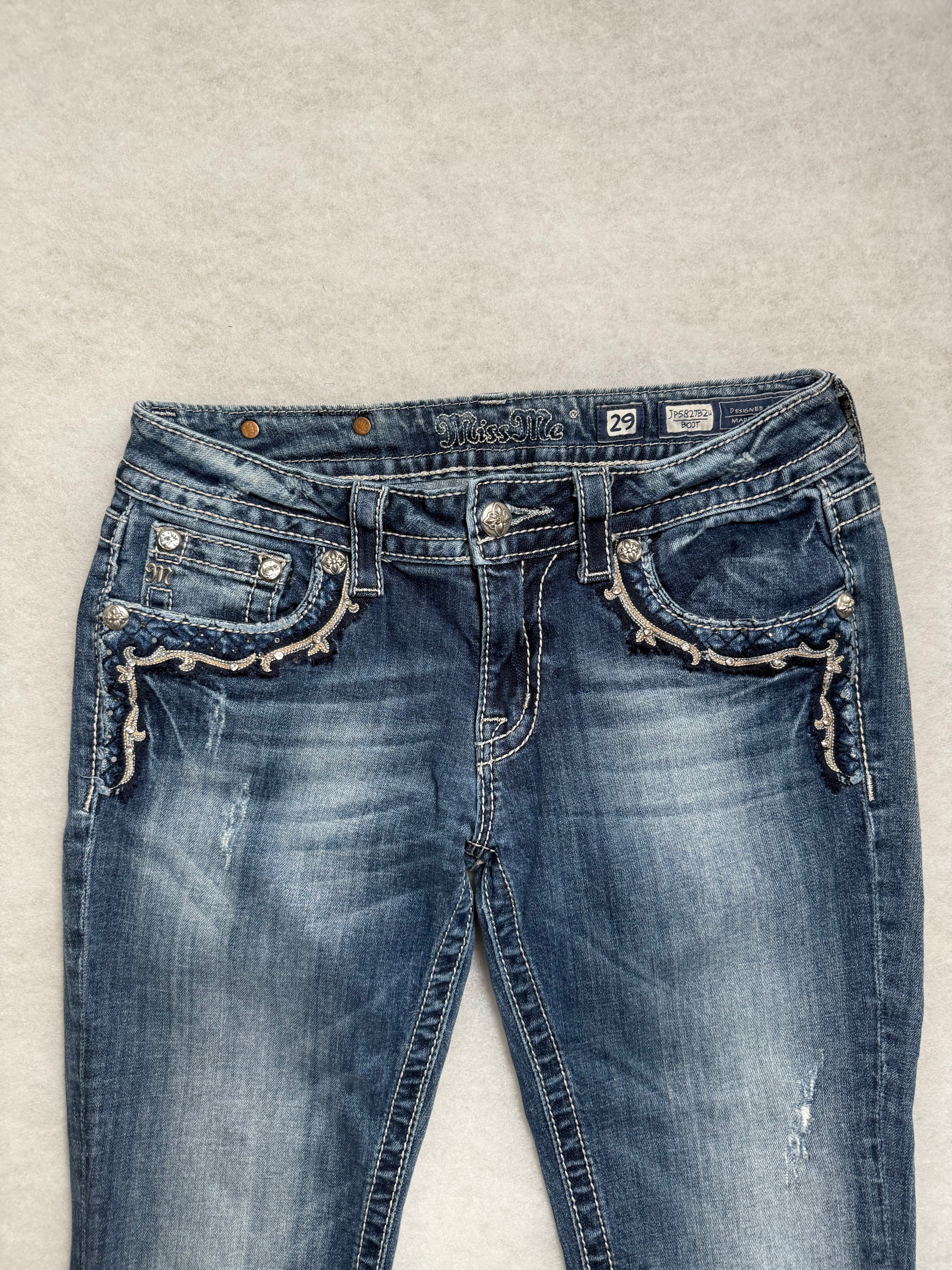 Miss Me Boot Cut Low Waist Jeans 29