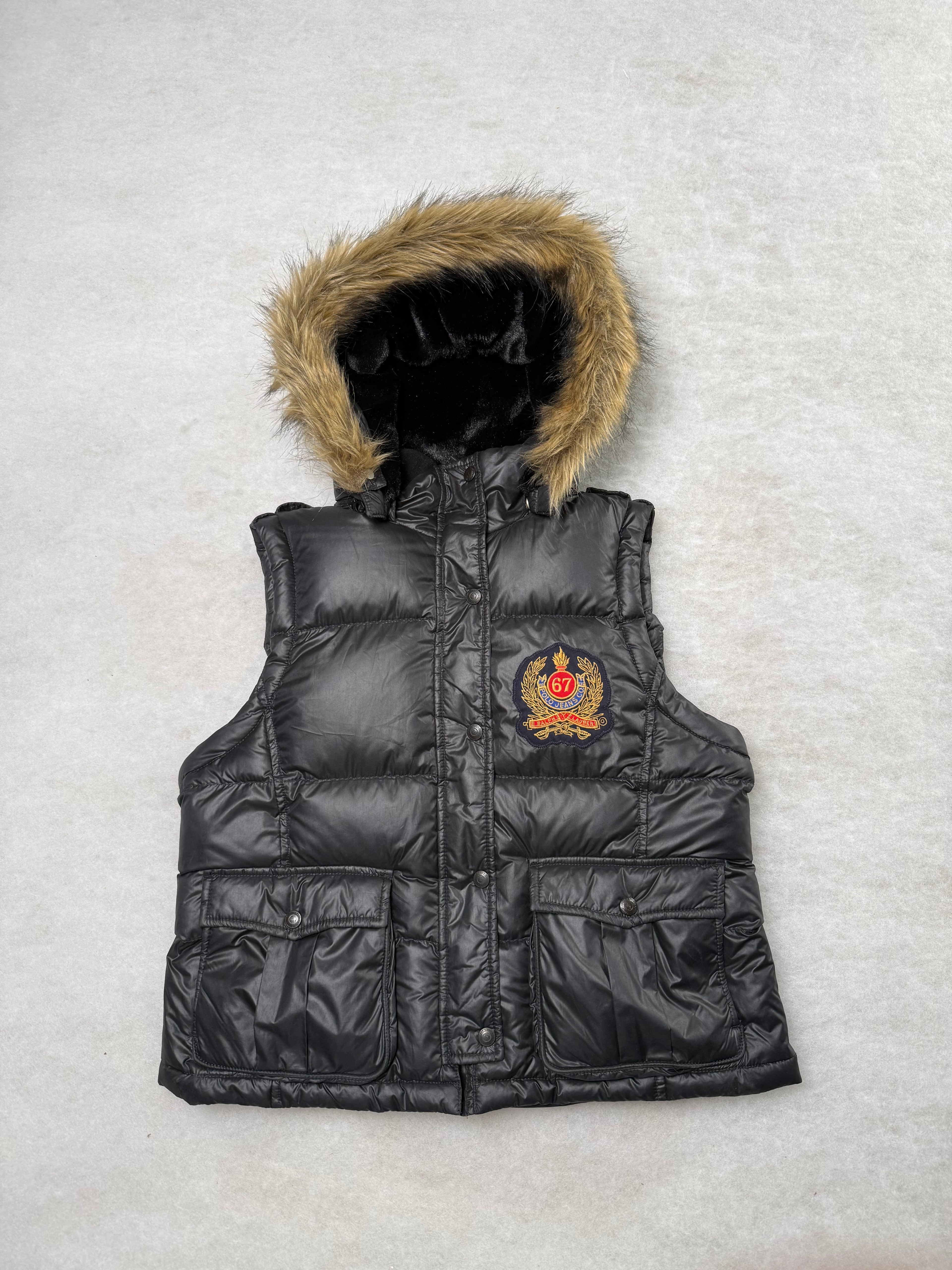 Ralph Lauren Weste mit Kunst Fell Kapuze