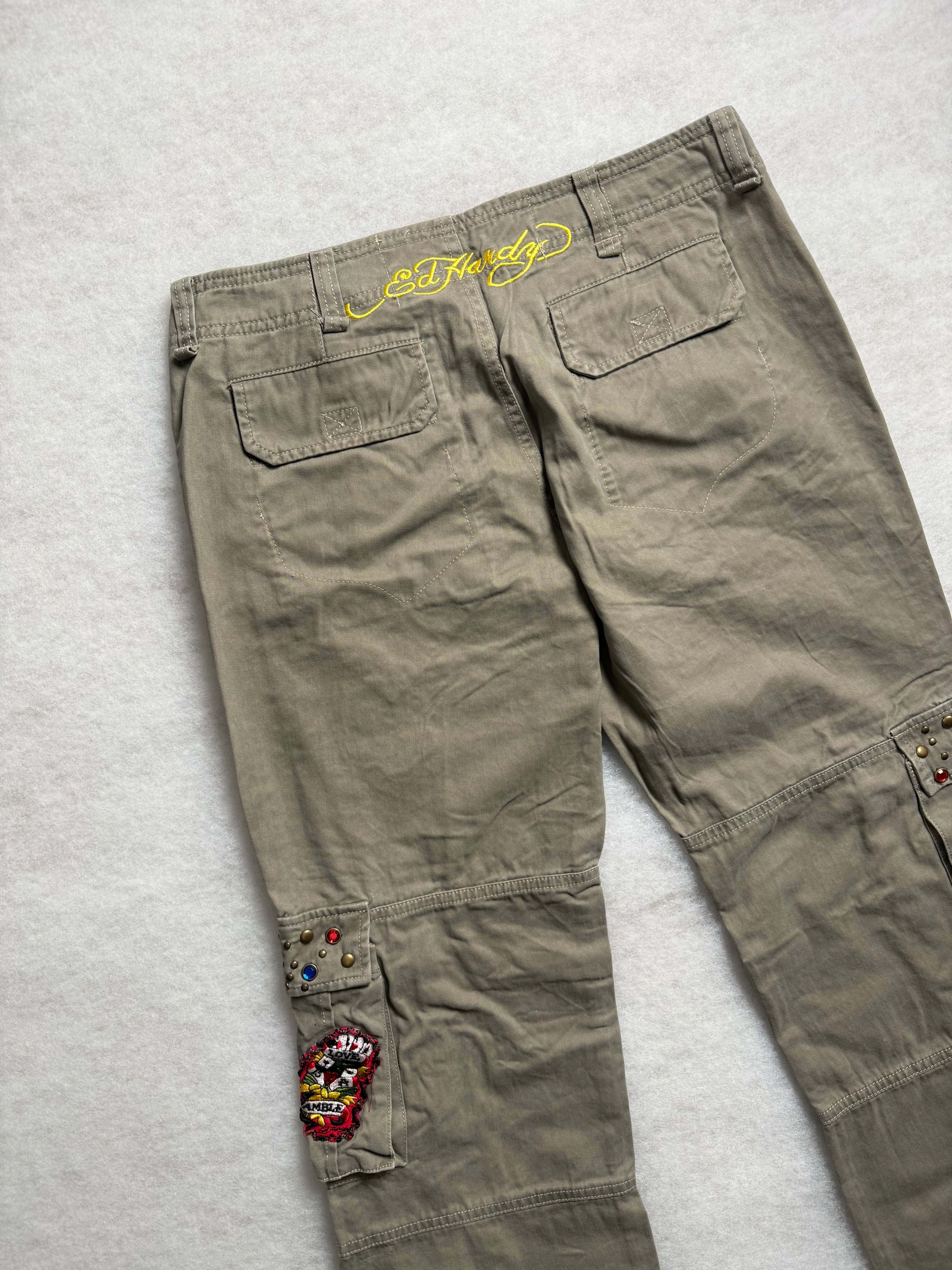 Ed Hardy Boot Cut Cargo Pants 28