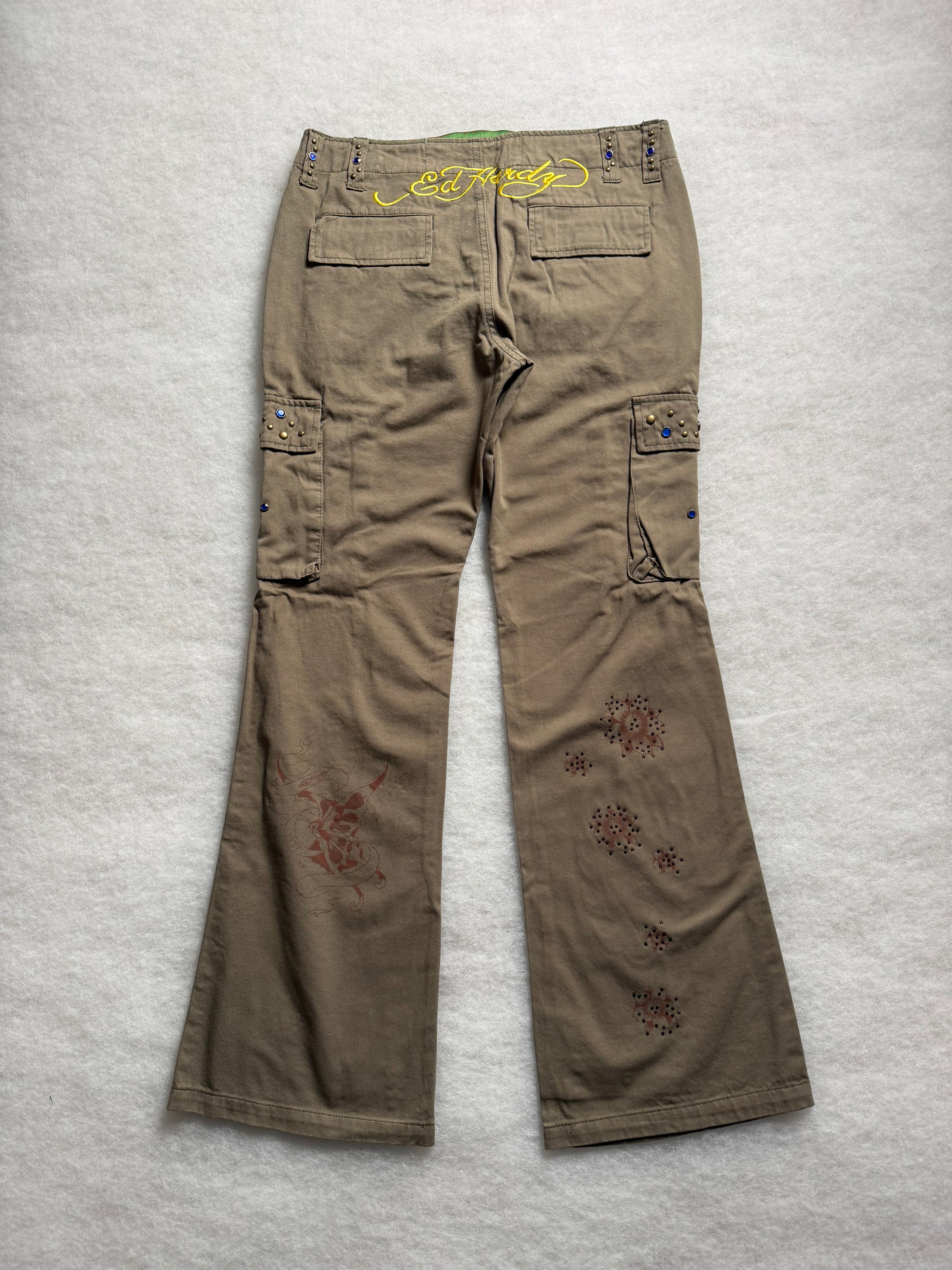 Ed Hardy Boot Cut Cargo Pants 27
