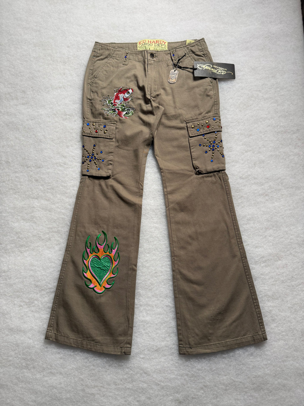 Ed Hardy Boot Cut Cargo Pants 27