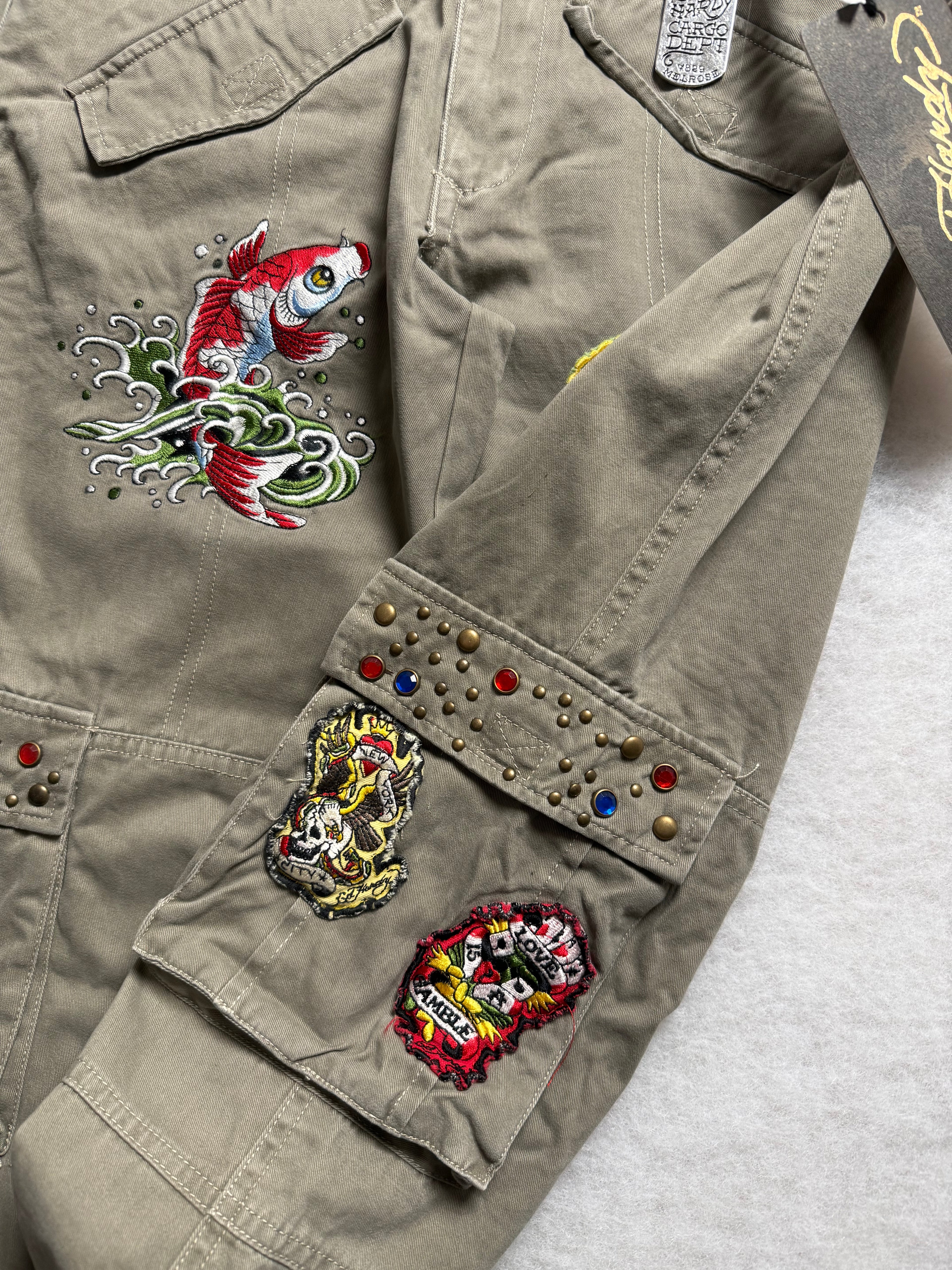 Ed Hardy Boot Cut Cargo Pants 27