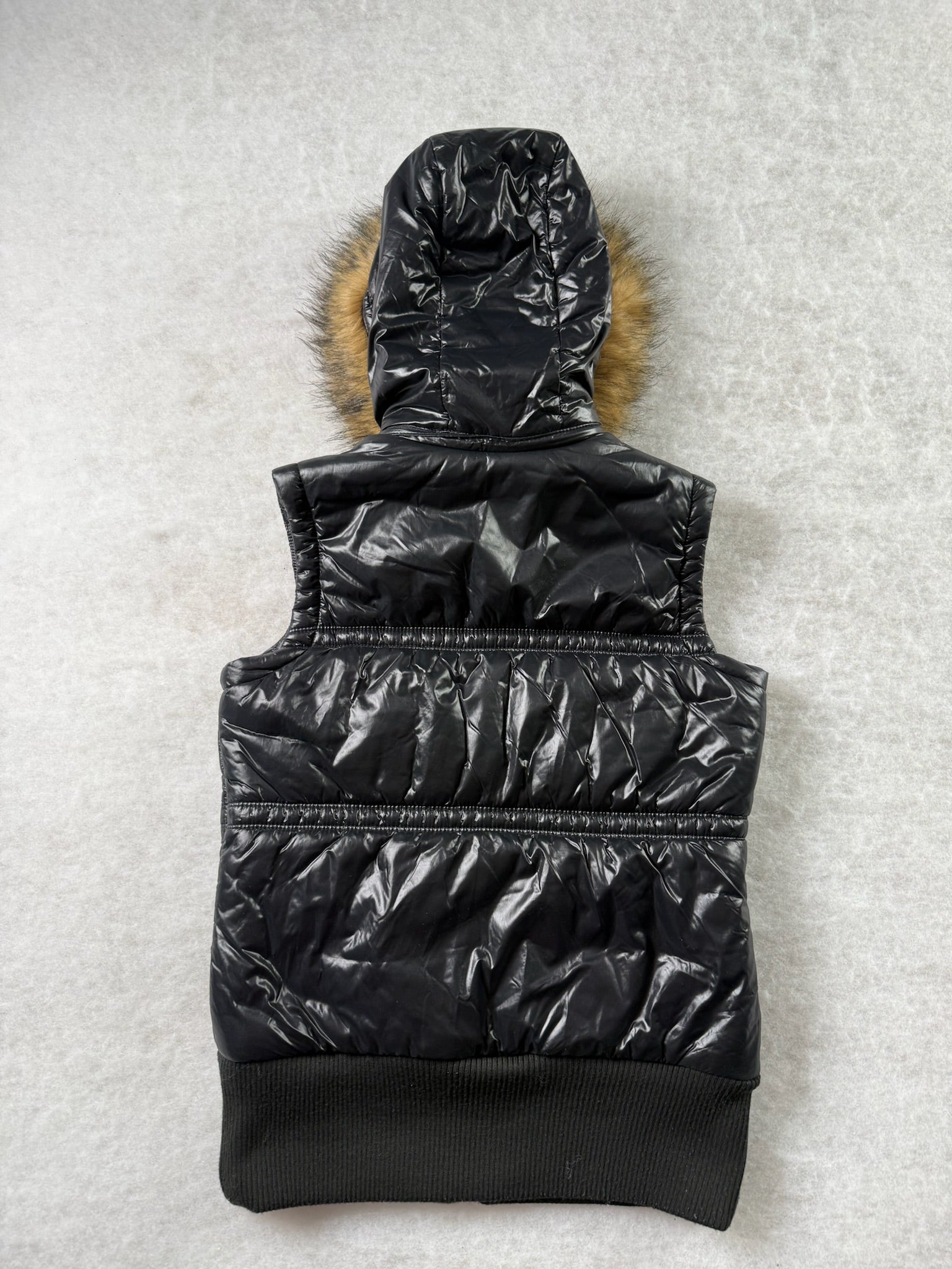 Adidas Weste mit Kunst Fell Kapuze