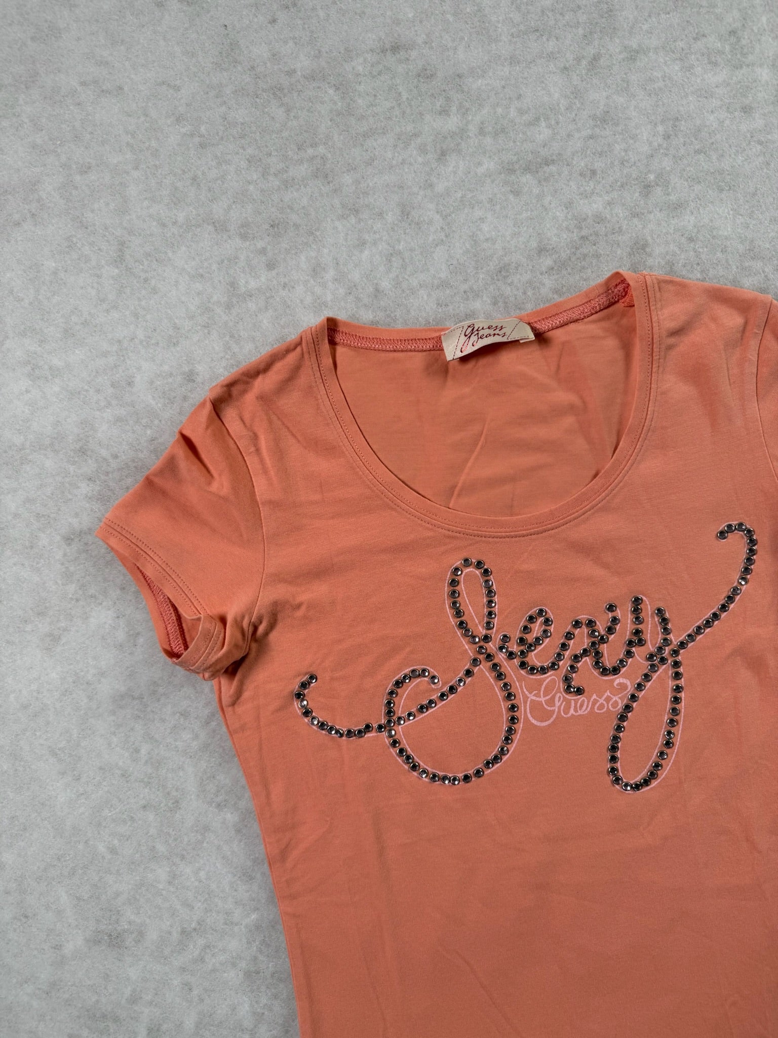 Guess Top Glitzer Schrift