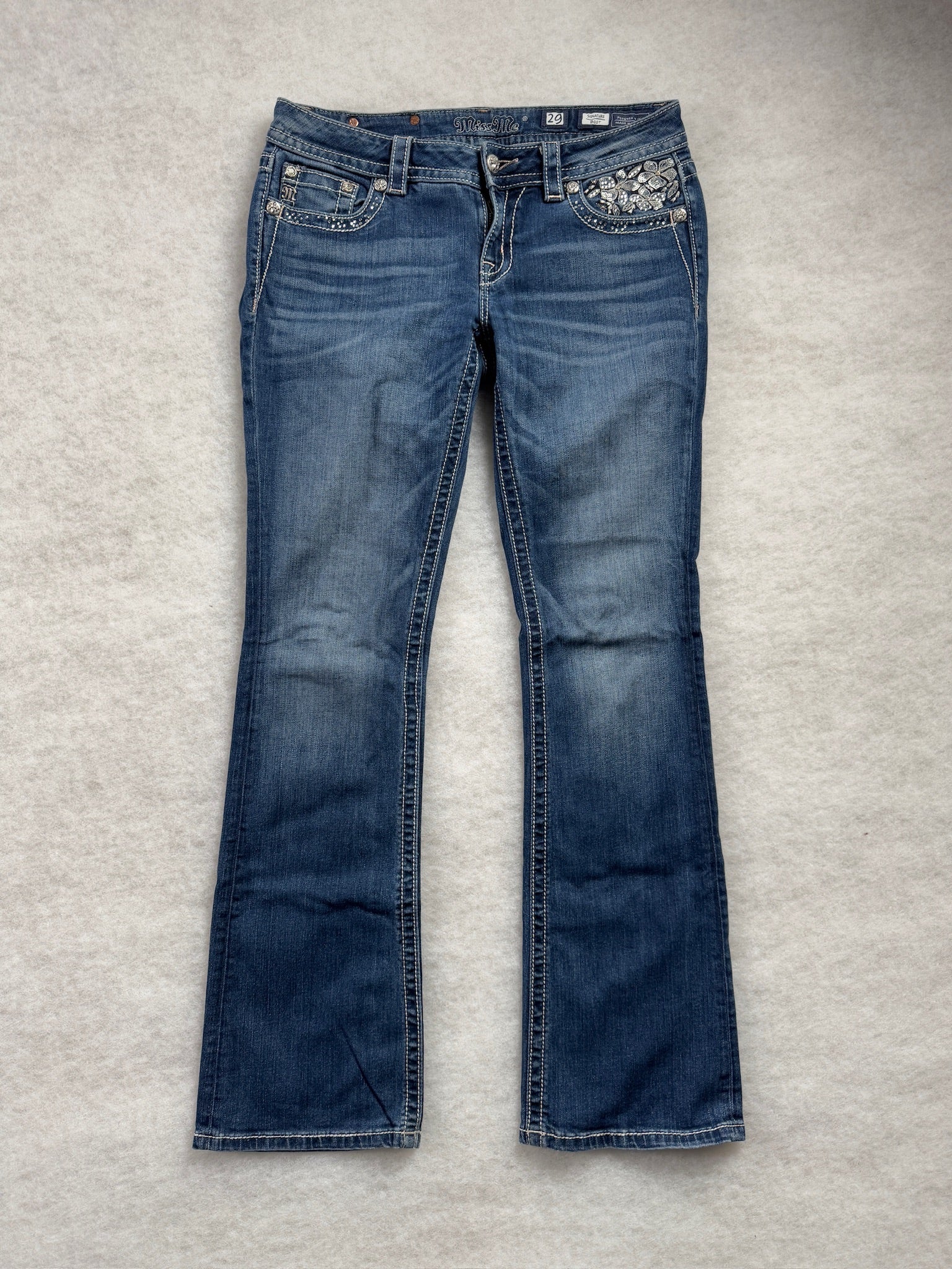Miss Me Boot Cut Low Waist Jeans 29