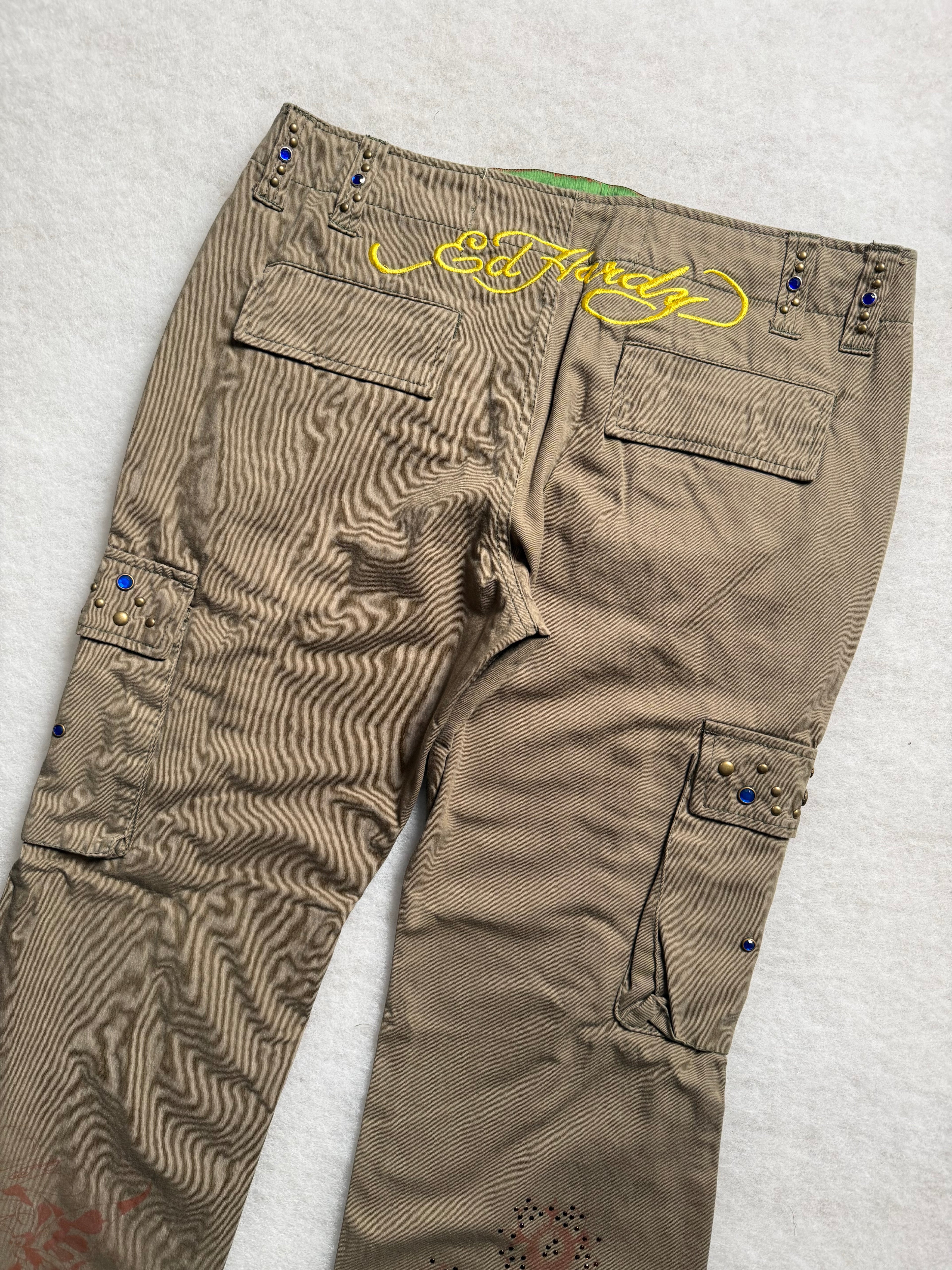 Ed Hardy Boot Cut Cargo Pants 27