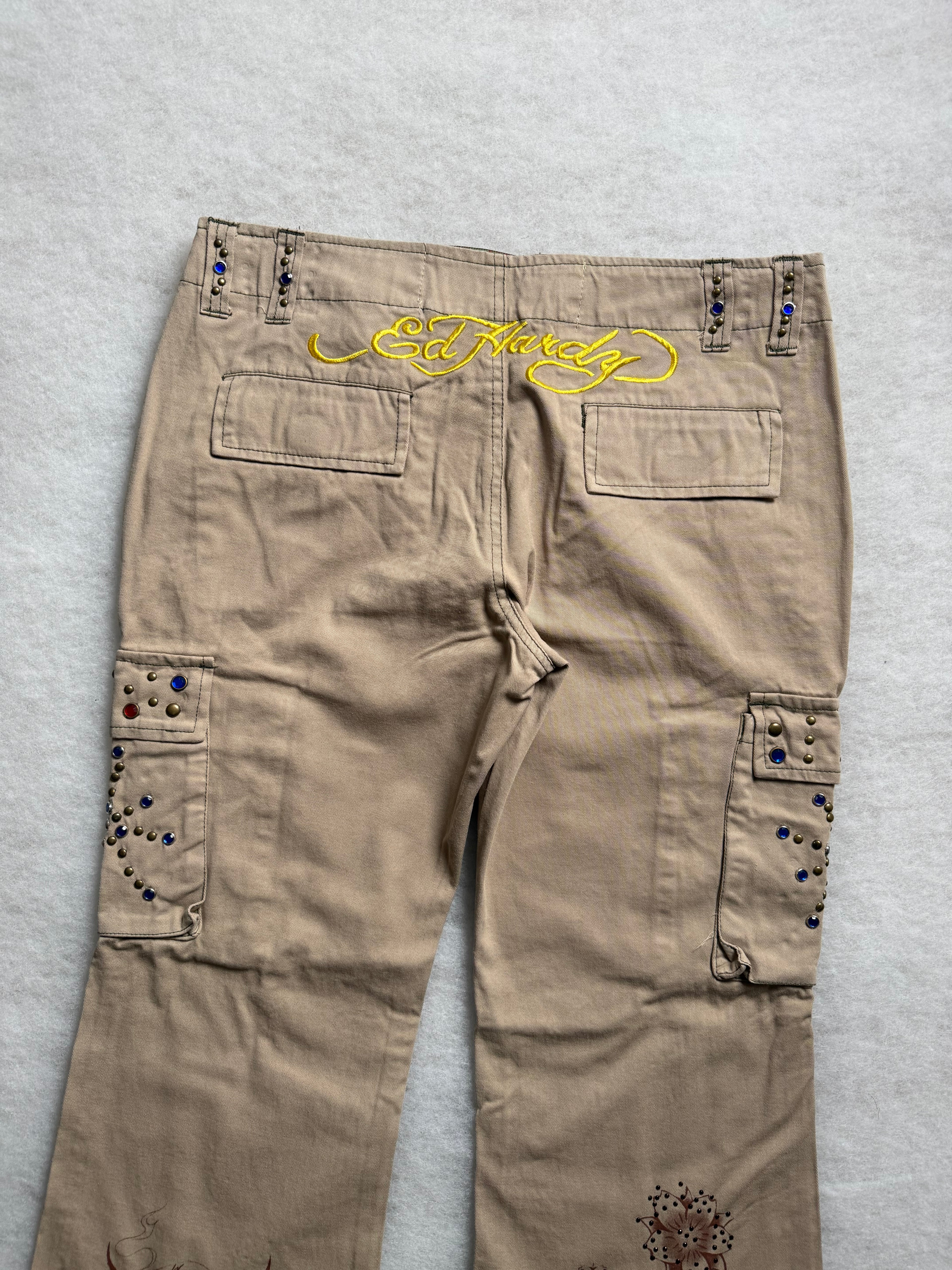 Ed Hardy Boot Cut Cargo Pants 30