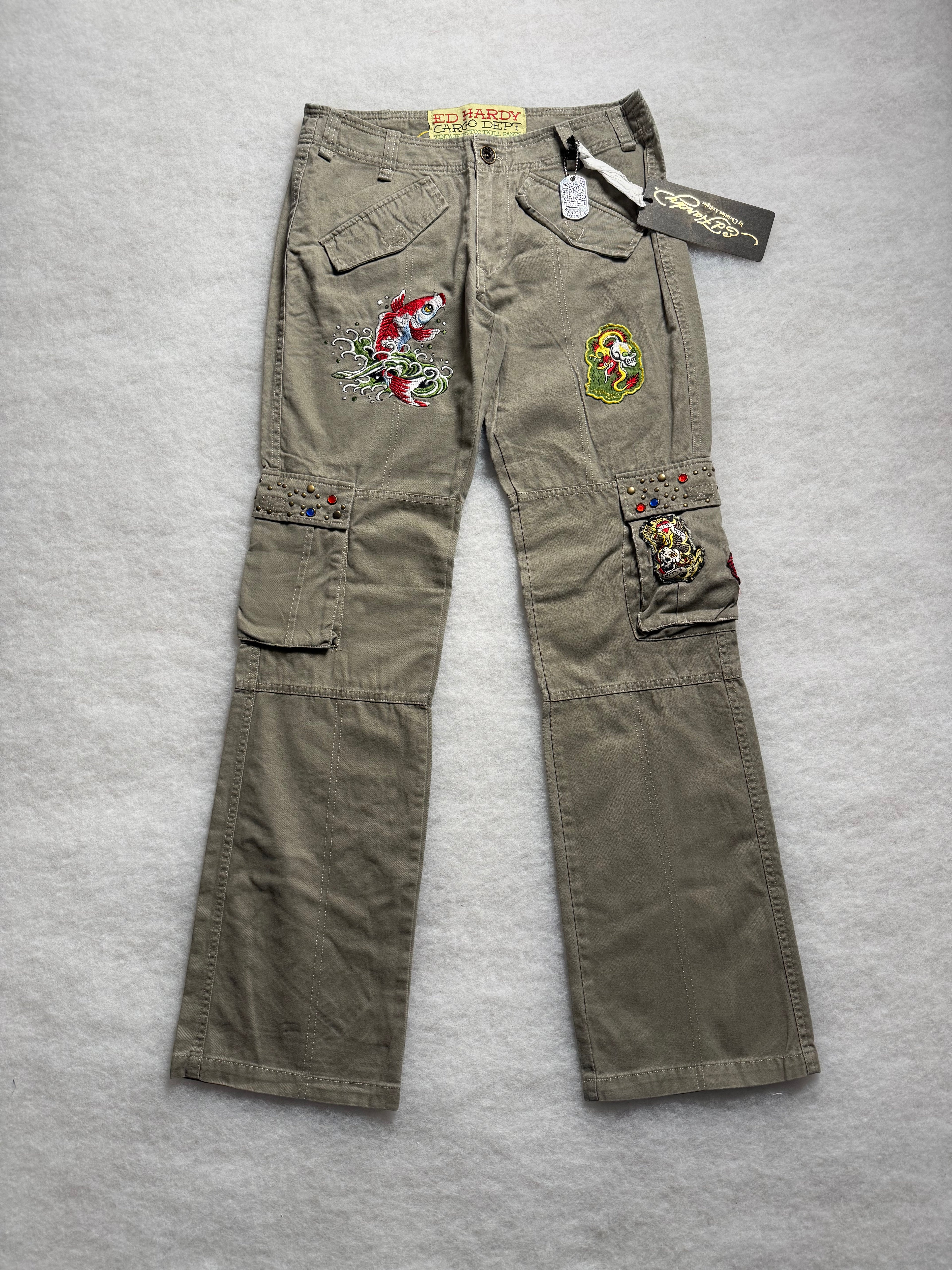 Ed Hardy Boot Cut Cargo Pants 28
