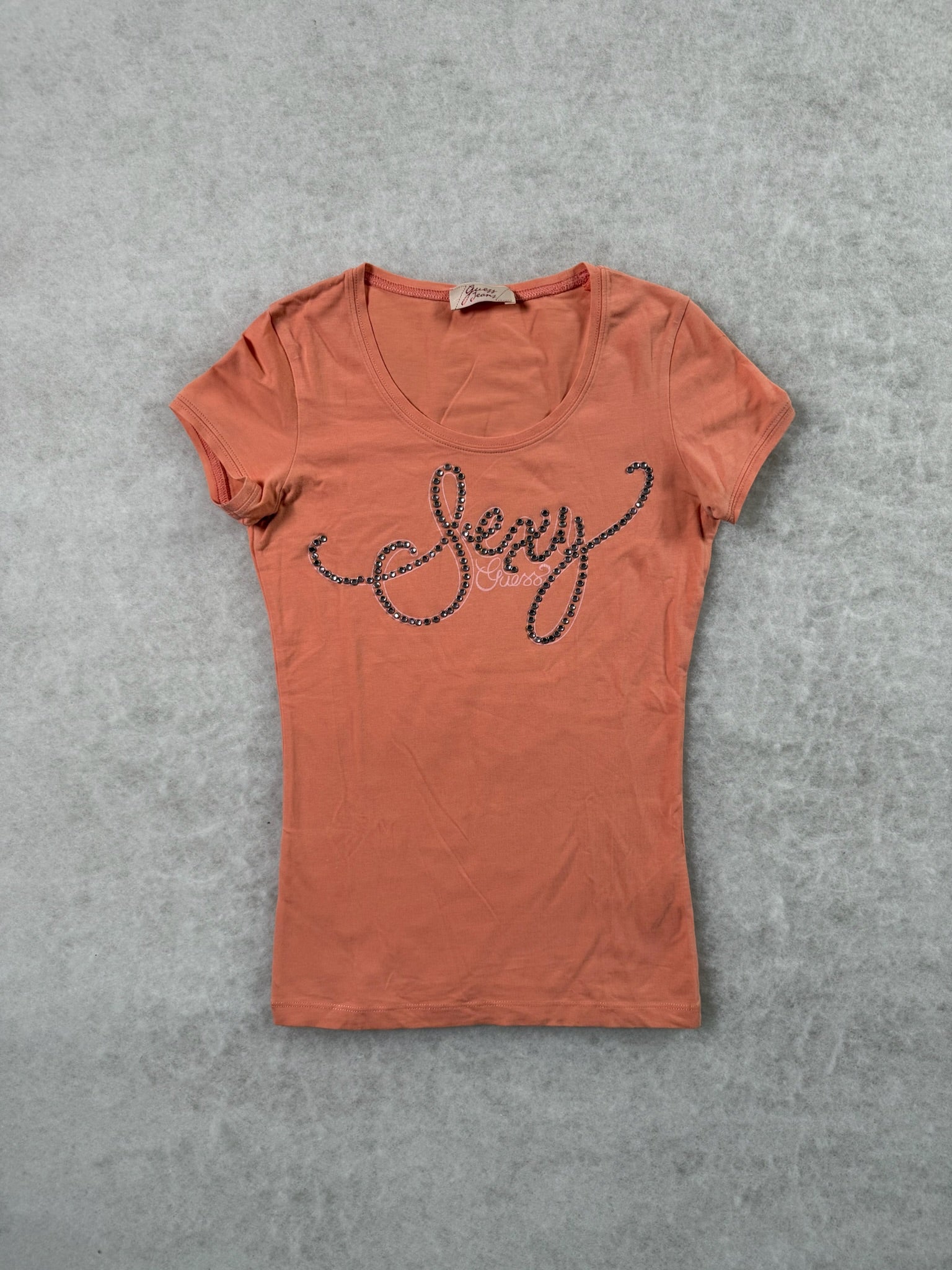 Guess Top Glitzer Schrift