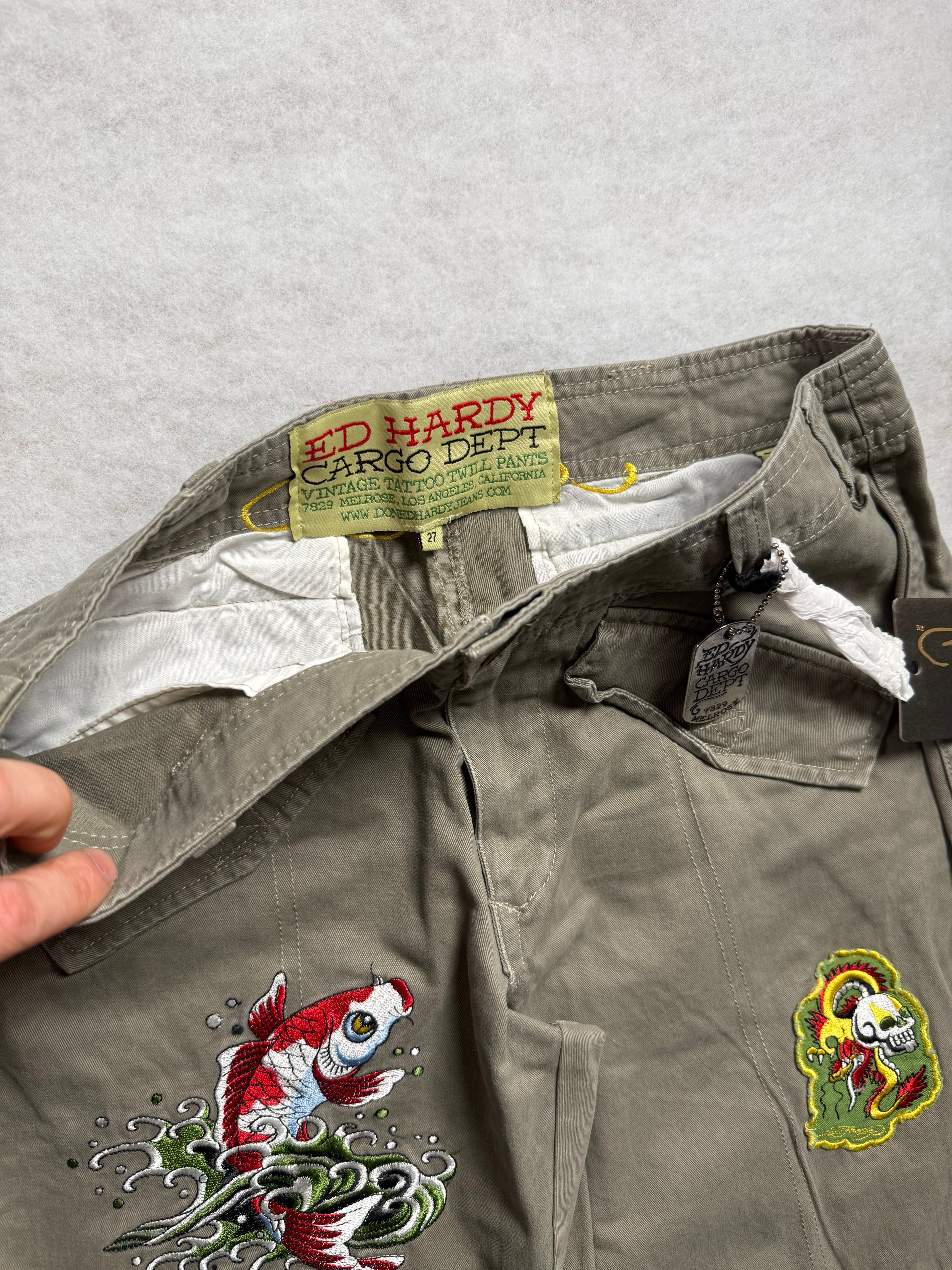 Ed Hardy Boot Cut Cargo Pants 27