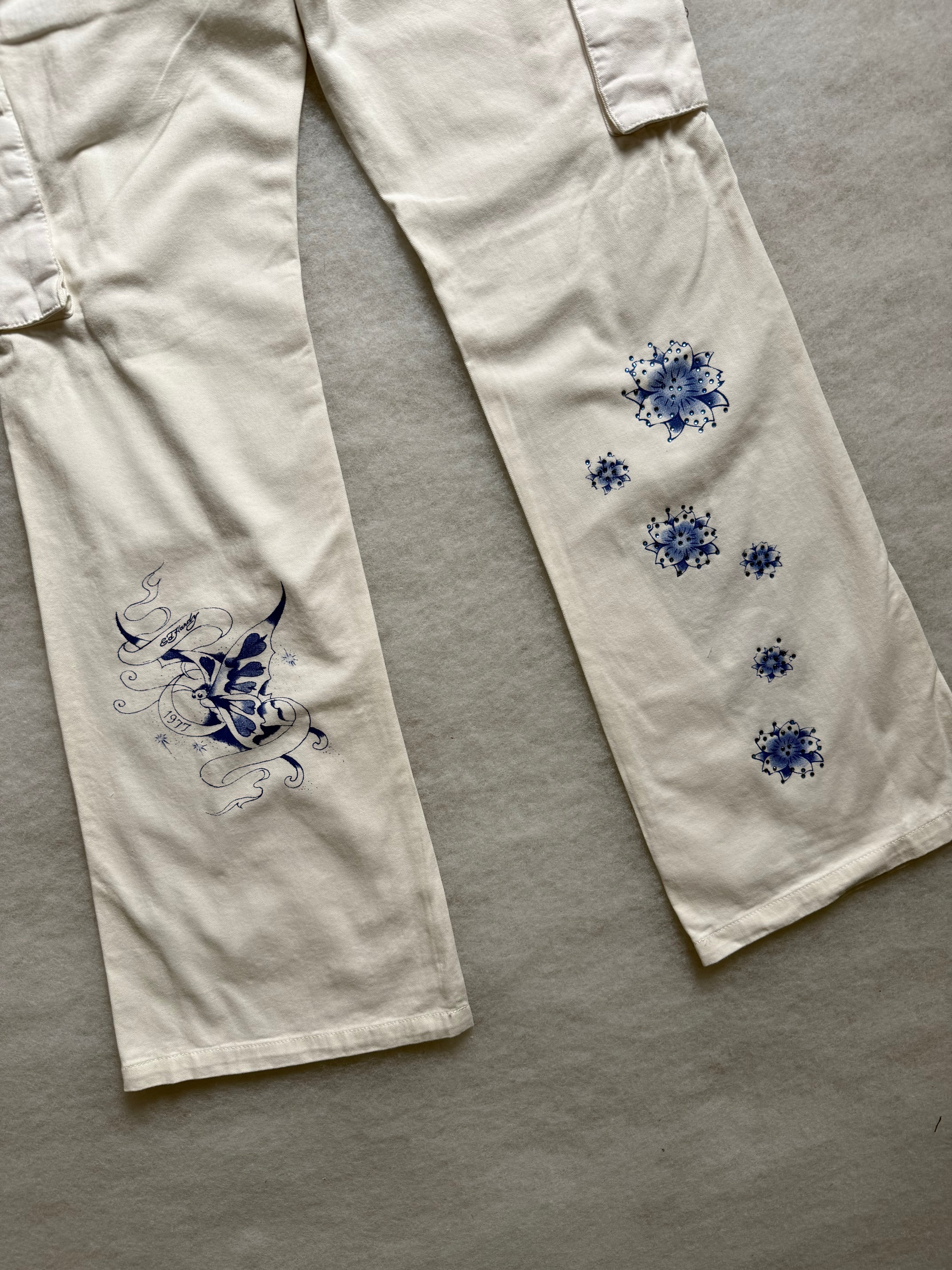 Ed Hardy Boot Cut Cargo Pants 26