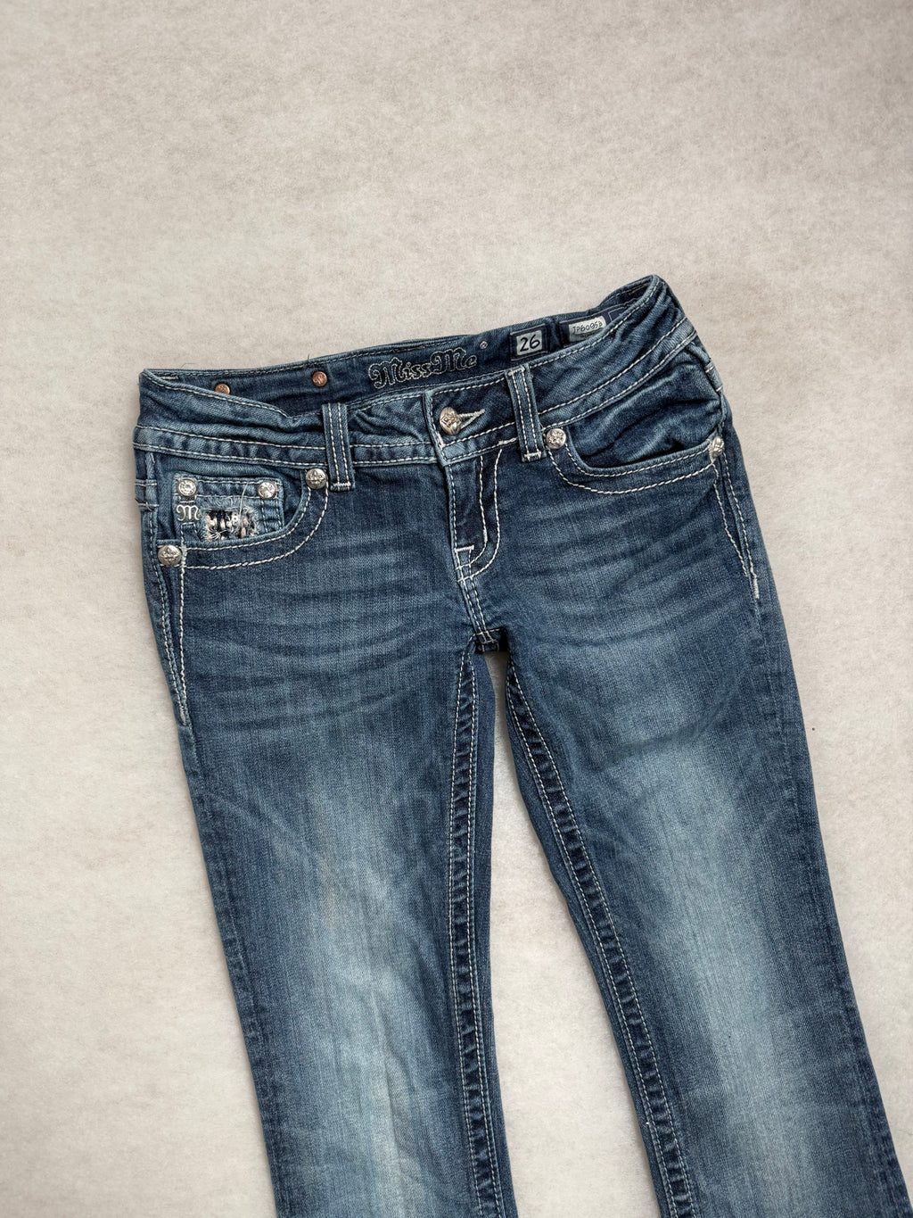 Miss Me Boot Cut Low Waist Jeans 26