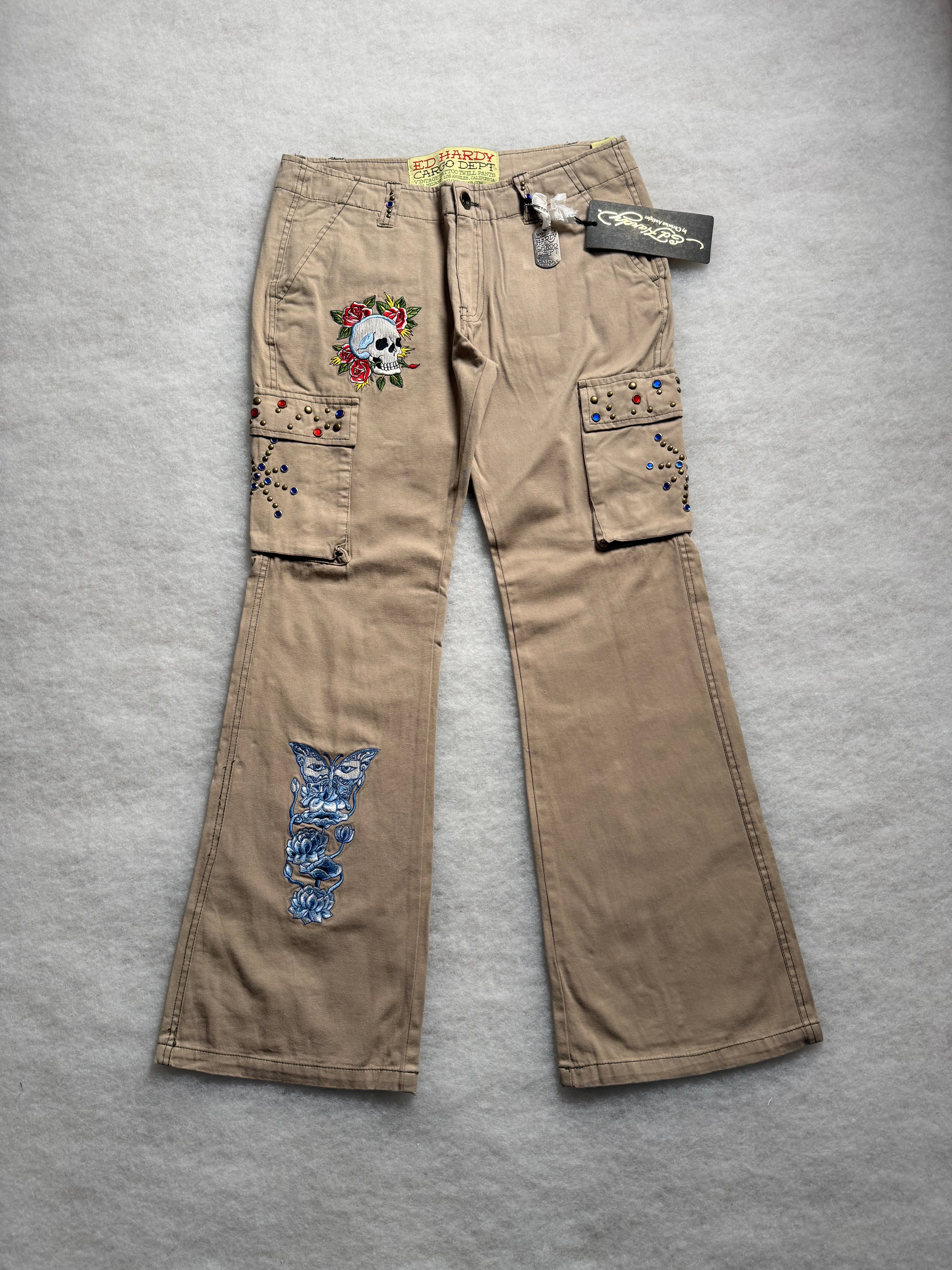 Ed Hardy Boot Cut Cargo Pants 30