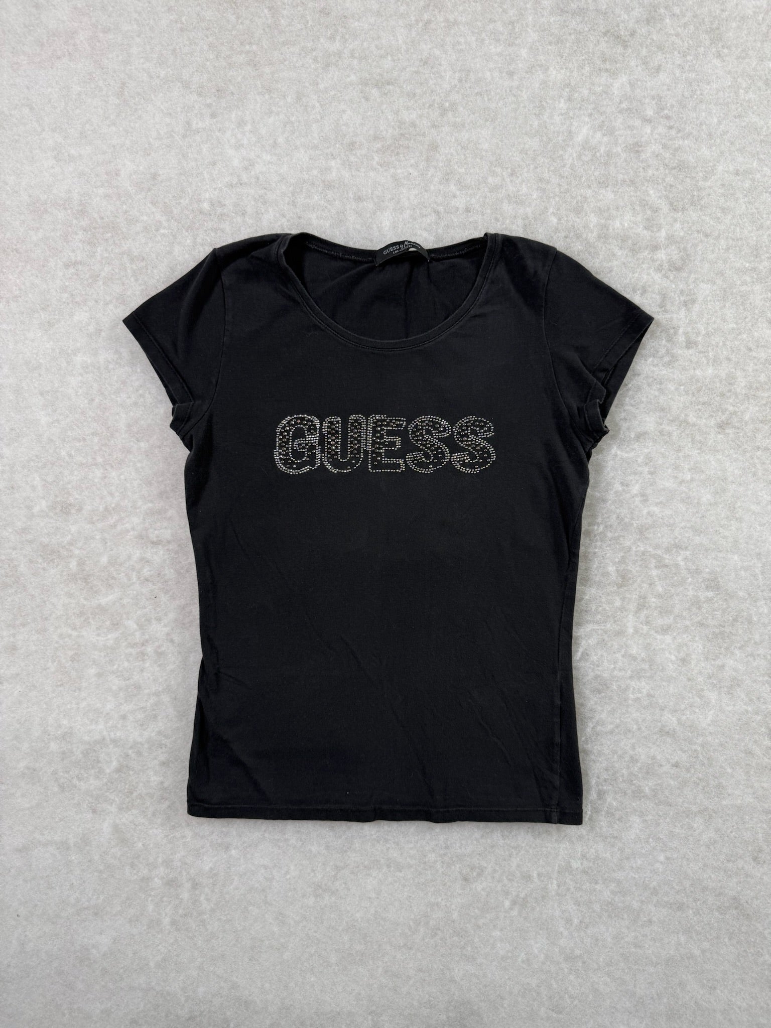 Guess Top Glitzer Schrift