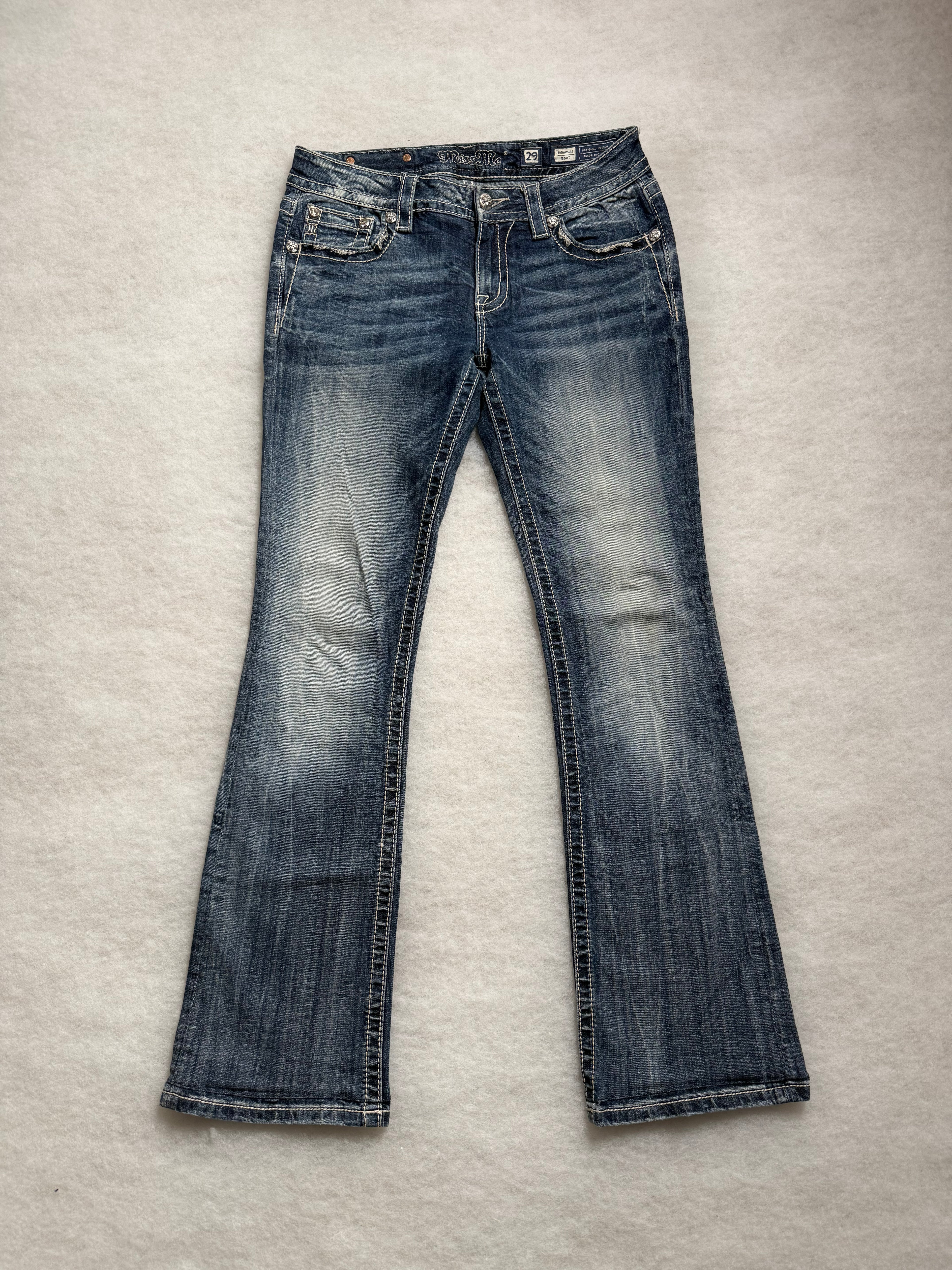 Miss Me Boot Cut Low Waist Jeans 29