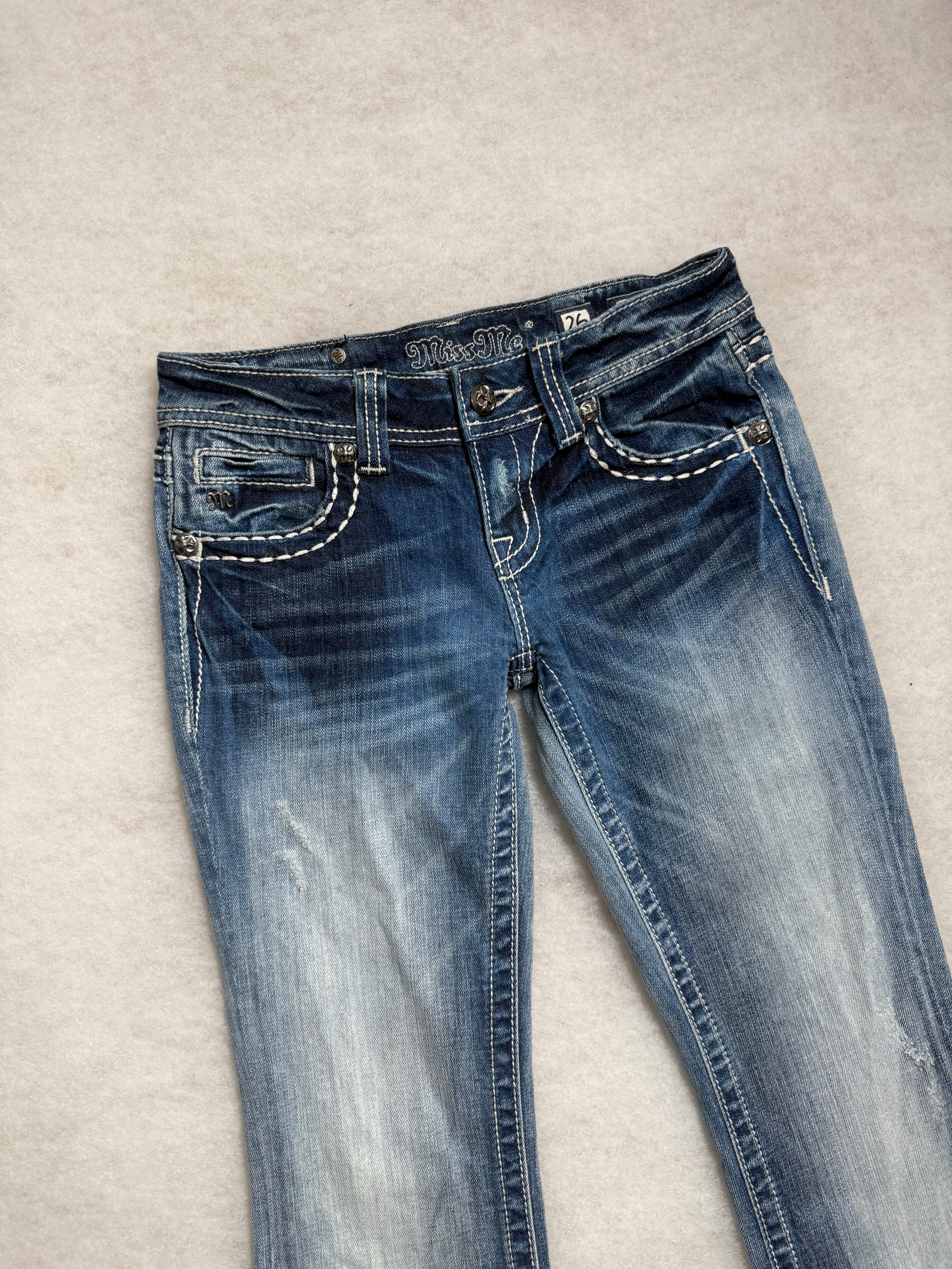 Miss Me Boot Cut Low Waist Jeans 26